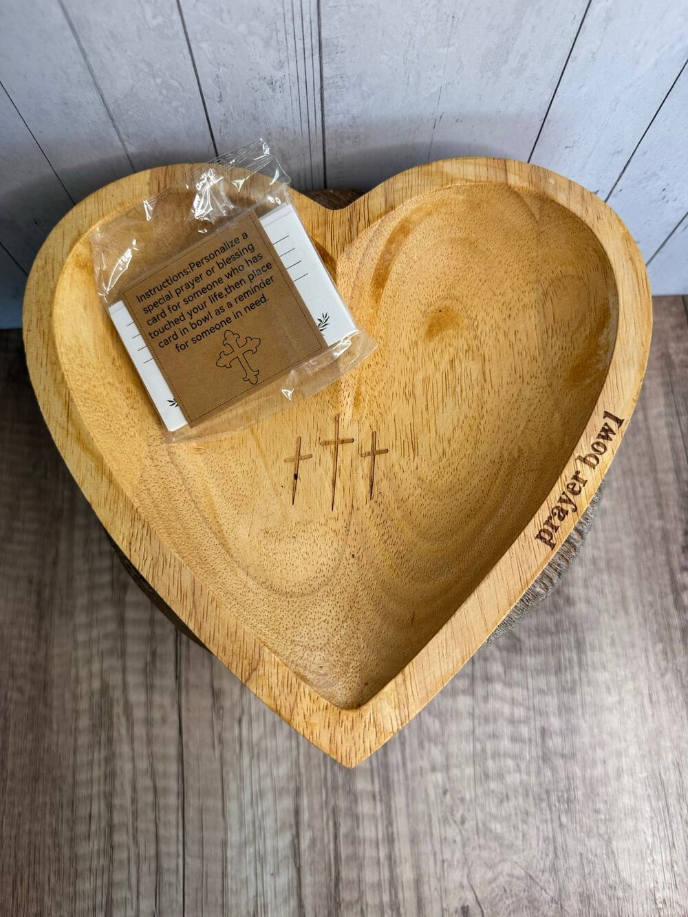 Prayer Bowl Wood Home Decor Christian Gifts NEW! Prayer Requests Friendship